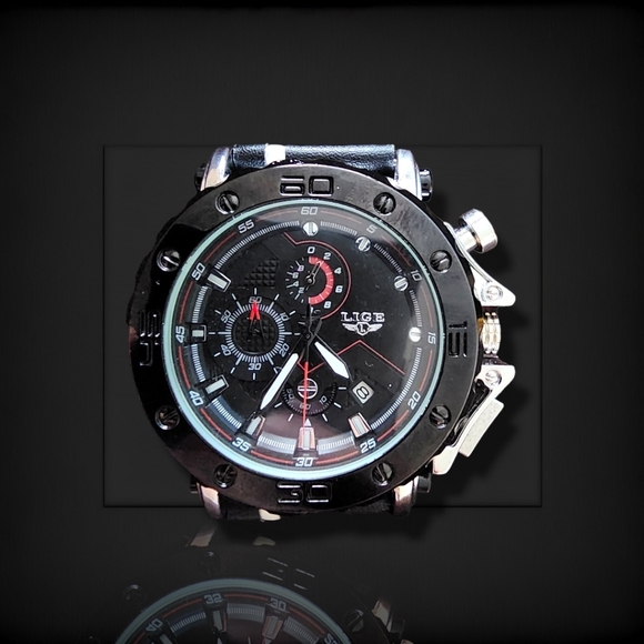 Lige Men's Watch Black - Picture 1 of 5